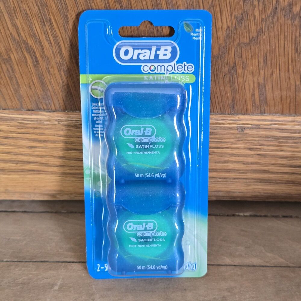 Oral-B Complete Satin Dental Floss 2 in pack 50 m 55 yd each Mint Teeth